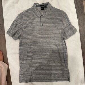 Hugo Boss Gray Striped Men's Polo Shirt